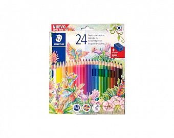 LAPICES DE COLORES STAEDTLER X 24 CARTON + SACAPUNTA