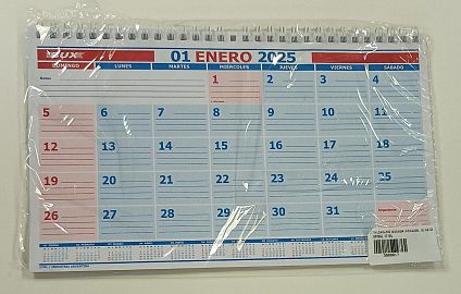 CALENDARIO AGENDA MENSUAL 12 HS C/ESPIRAL 17 ML