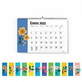 CALENDARIO PLANNER MENSUAL 12 HS 30 X 21 CM FLORES 30MF