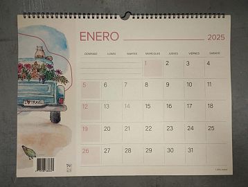 CALENDARIO PLANNER MENSUAL 12 HS 40 X 30 CM FLORES 40MF