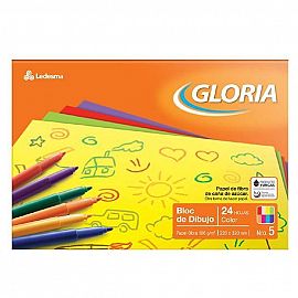 BLOCK P/DIBUJO GLORIA Nº 5 COLOR  X 24 HS 103603