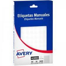 ETIQUETAS BLANCAS AVERY 3003- Ø 11 MM-CAJA