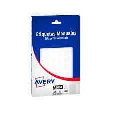 ETIQUETAS BLANCAS AVERY 3004- Ø 15 MM-CAJA