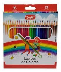 LAPICES DE COLORES TRABI X 24 LARGOS (RESINA)-TR7893