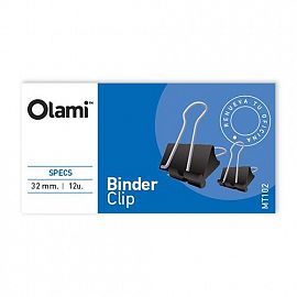 APRIETA PAPEL BINDER 32 MM X 12 UN NEGRO OLAMI (IE) MT102