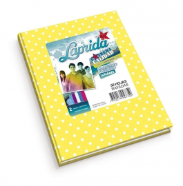 CUADERNO T/C 50 HS LAPRIDA LUNARES AMARILLO RAYADO 613043