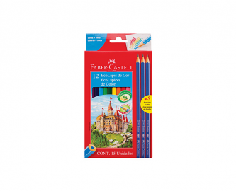 LAPICES DE COLORES FABER CASTELL ECO X 12 L + 3 GRAFITOS 112618