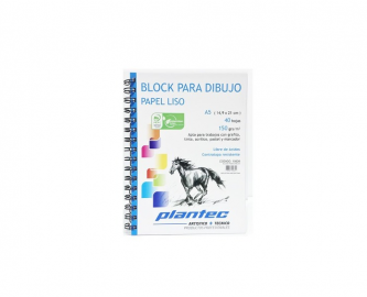 BLOCK P/DIBUJO ANILLADO LISO A5 X 40 H- 150 GR-15621