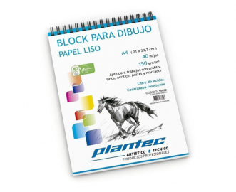 BLOCK P/DIBUJO ANILLADO LISO A4 X 40 H- 150 GR-15622