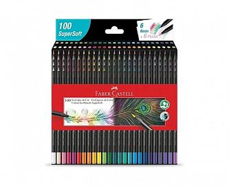 LAPICES DE COLORES FABER CASTELL ECO SUPER SOFT X 100 UN-210700