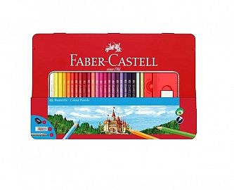 LAPICES DE COLORES FABER CASTELL X 48 LATA ROJA 115888