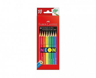 LAPICES DE COLORES FABER CASTELL X 10 LARGOS NEON-116153