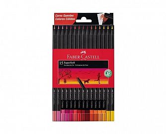 LAPICES DE COLORES FABER CASTELL ECO SUPER SOFT X 15 COL. CALIDOS-210719