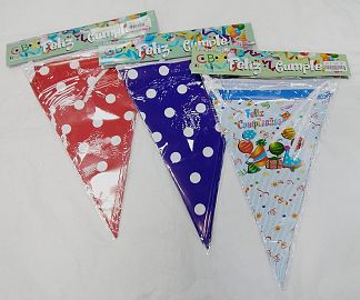 COTILLON BANDERIN FELIZ CUMPLE/LUNARES- FC19X28/LU19X28