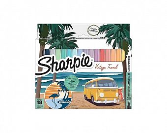 MARCADORES SHARPIE X 18 COL FINOS VINTAGE+ 5 STICKERS- 2152178