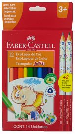 LAPICES DE COLORES FABER CASTELL JUMBO X 12 + 2 GRAFITOS-315214