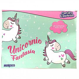 BLOCK CARTULINA ENTRETENIDA 32,5 X 25 CM X 20 HS UNICORNIO FANTASIA