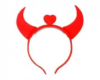 HALLOWEEN VINCHA PLAST. DIABLO ROJA C/LUZ-EE0107