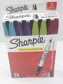 MARCADORES SHARPIE 14 X 12 COL DOBLE PUNTA FINO-EXTRAF.2174192