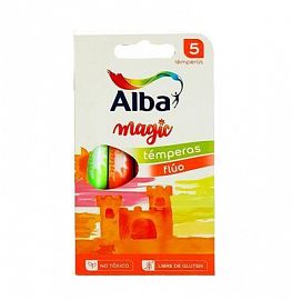 TEMPERA ALBAMAGIC ESCOLAR 8 ML X 5 UN COL.FLUO