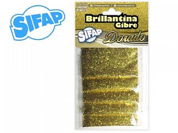 MANUALIDADES BRILLANTINA GIBRE X 5 SOBRES DORADO