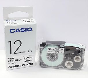 CINTA ROTULADORA CASIO 12 MM B/N