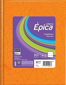 CUADERNO T/D 48 HS L. EPICA ARAÑA NARANJA 90 GRS RAYADO -105846