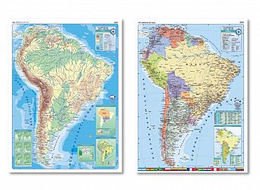 MAPA MURAL LAMINADO AMERICA DEL SUR FIS/POL D/FAZ