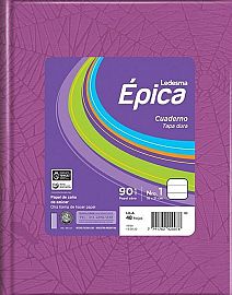 CUADERNO T/D 48 HS L. EPICA ARAÑA LILA  90 GRS RAYADO -105845