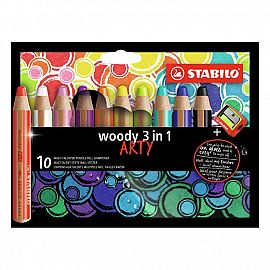 LAPICES WOODY ARTY ESTUCHE X 10 SURT. + SACAPUNTA