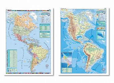 MAPA MURAL LAMINADO AMERICA CTRAL FIS/POL D/F