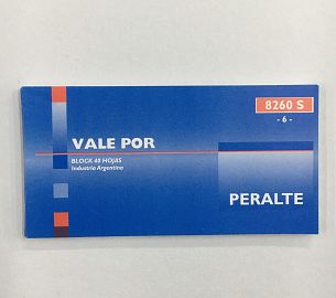 TALONARIO PERALTE VALE POR 1/6 CARTA 8260S(6)