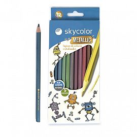 LAPICES DE COLORES SKYCOLOR METALIZADO X 12 LARGO - JJ10136M