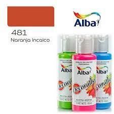 ACRILICO ALBA DECORALBA 60 ML NARANJA INCAICO 481