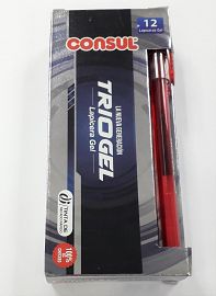 BOLIGRAFO CONSUL TRIO GEL 0.7 MM X 12 ROJO - CTGEL