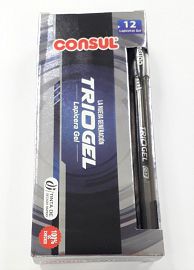 BOLIGRAFO CONSUL TRIO GEL 0.7 MM X 12 NEGRO - CTGEL