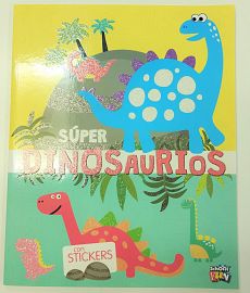 LIBRO P/PINTAR COL. SUPER DINOSAURIOS C/STICKERS - LIST-344