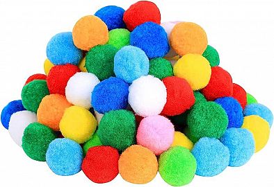 MANUALIDADES POMPON COLORES 2,5 CM X 25 UN.- CBX