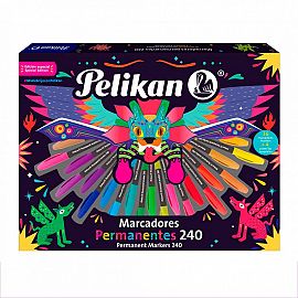 MARCADOR PELIKAN 240 PERMANENTE X 36 COLORES + 4 PLANTILLAS P/COL. - L30230019