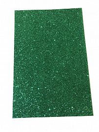 GOMA EVA GLITTER 40 X 60 CM X 10 UN VERDE OSCURO