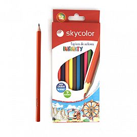 LAPICES DE COLORES SKYCOLOR INFINITY X 12 UN. LARGO - JJ101303-1