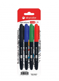 MARCADOR SKYCOLOR STAR S-76 PERM. FINO SURTIDO P/RED. X 4 - JJ205373-MIX