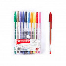 BOLIGRAFO SKYCOLOR 1 MM BLISTER PVC SURTIDO X 10 UN. JJ20152A