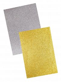 CARTULINA SUPER GLITTER A4  X 10 UN ORO / PLATA