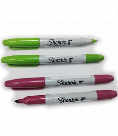 MARCADOR SHARPIE 2 PTAS VERDE CLARO/VINO TINTO