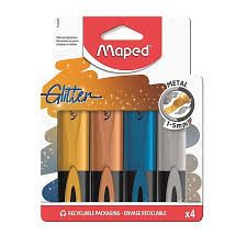 RESALTADOR MAPED GLITTER METAL X 4 COLORES-742000