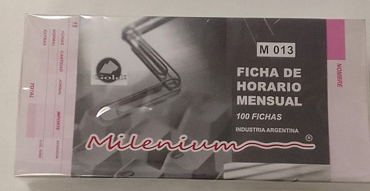 TALONARIO MILENIUM FICHA RELOJ IBM MENSUAL - M013