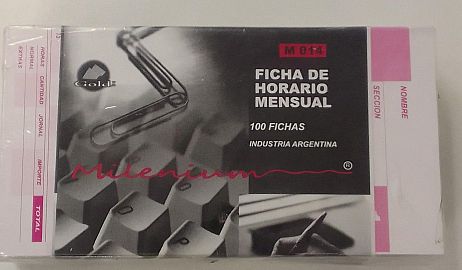 TALONARIO MILENIUM FICHA RELOJ T/ CRONOS MENSUAL - M014