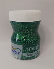 TEMPERA ALBAMAGIC GLITTER POTE X 100 VERDE 452