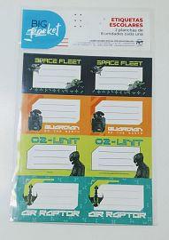 ETIQUETAS ESCOLARES GAME ZONE X 16 UN L5ETIGZN